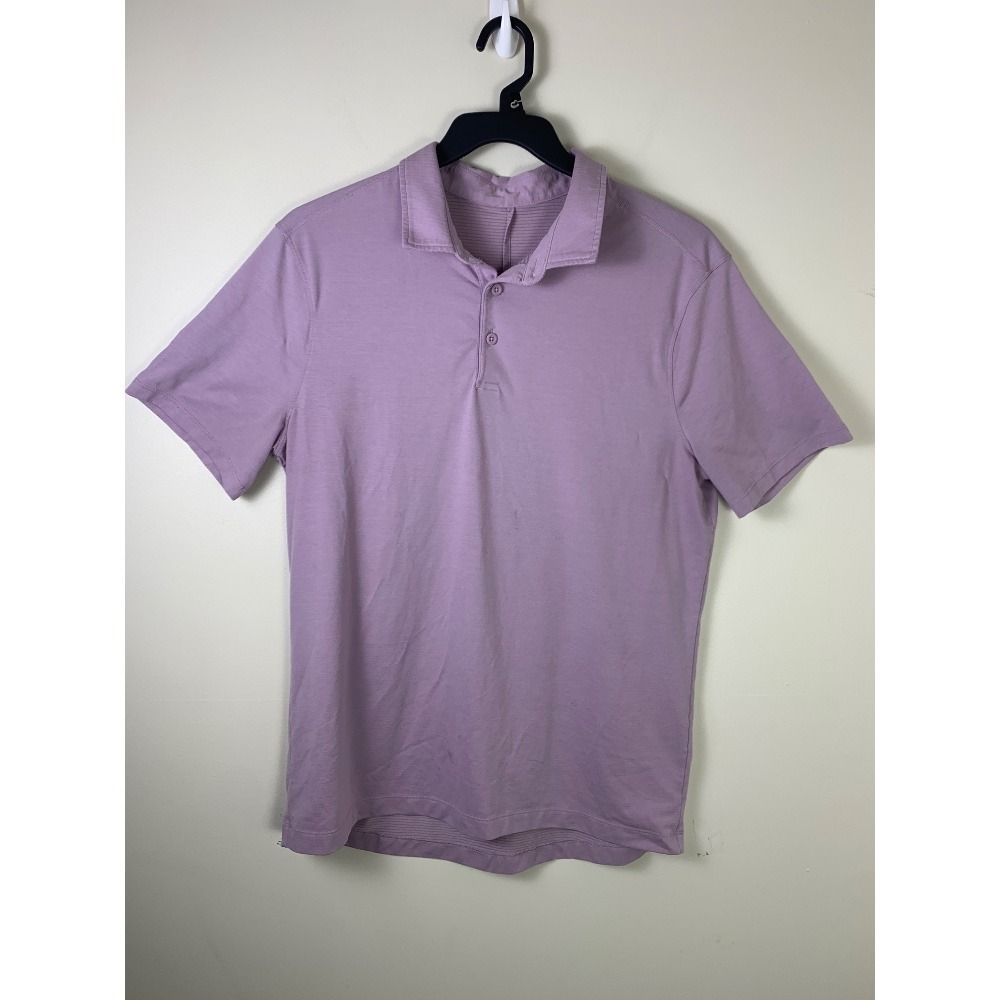 Lululemon Polo Shirt Men's Size Medium Purple Short Sleeve Activewear